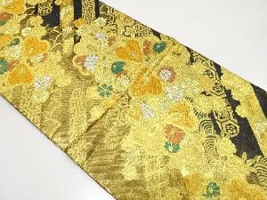 桜に古典柄模様織り出し　振袖用袋帯